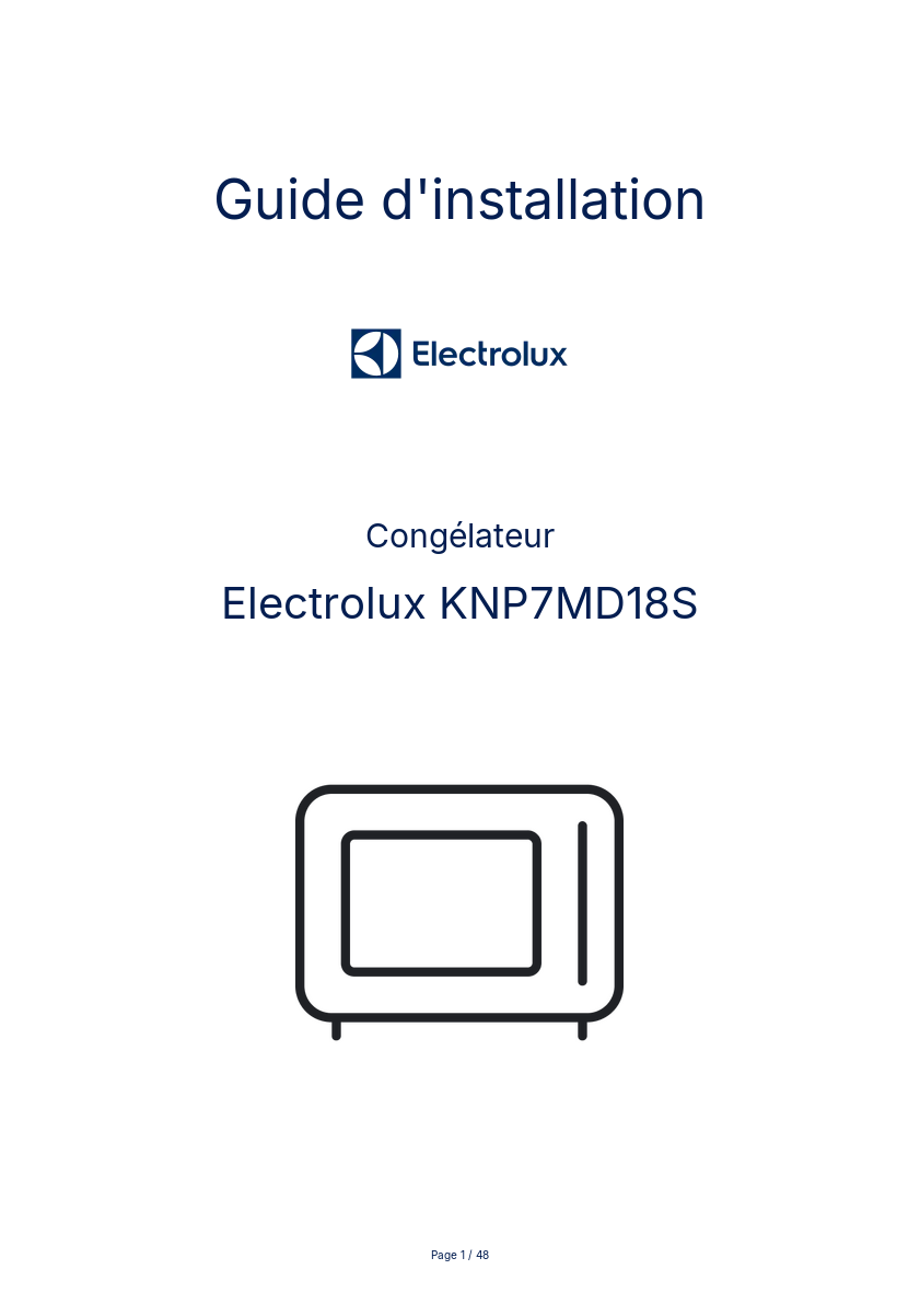 Image de la première page du manuel de l'appareil KNP7MD18S