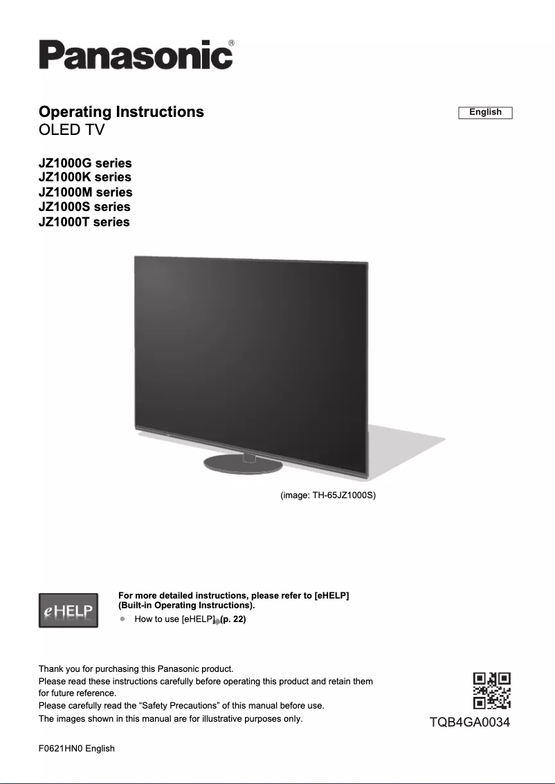 Página 1 del manual Manual de usuario Panasonic TH-55JZ1000K