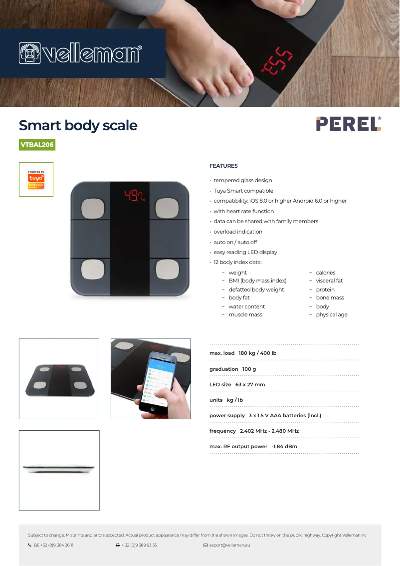 Page n°1 - Fiche technique Perel VTBAL206
