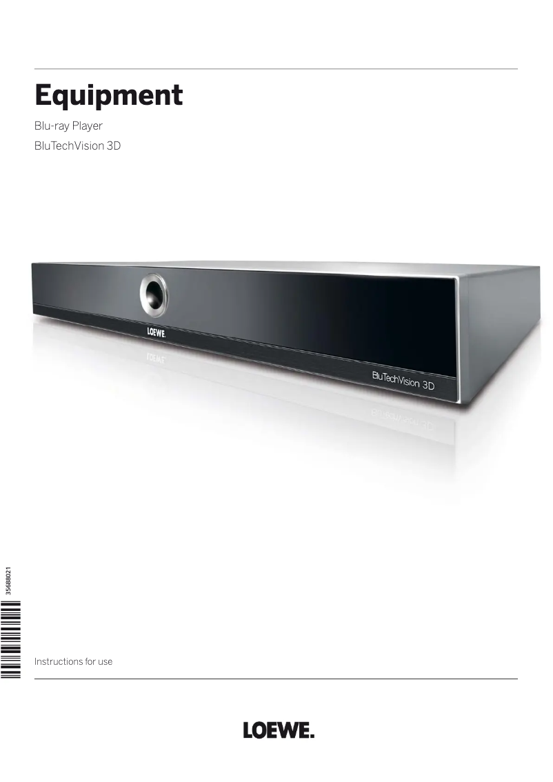 Page 1 de la notice Manuel utilisateur Loewe BluTech Vision 3D