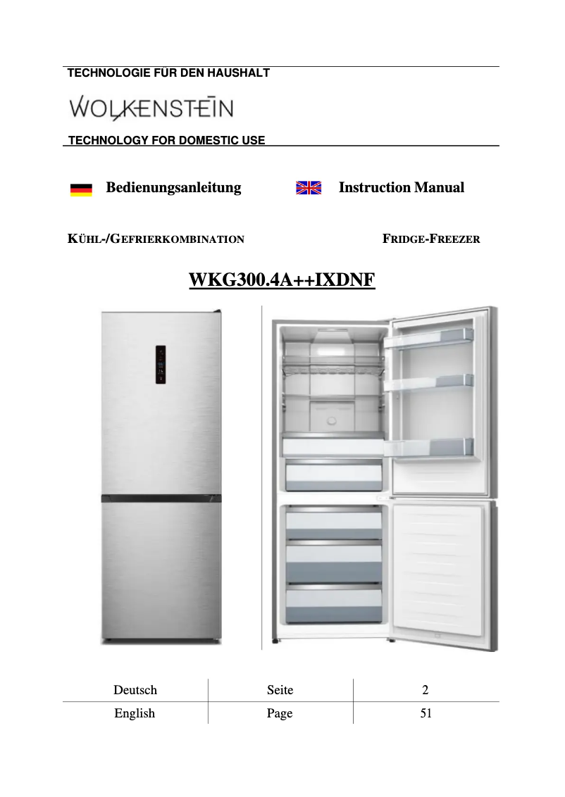 Image de la première page du manuel de l'appareil WKG300.4A++IXDNF