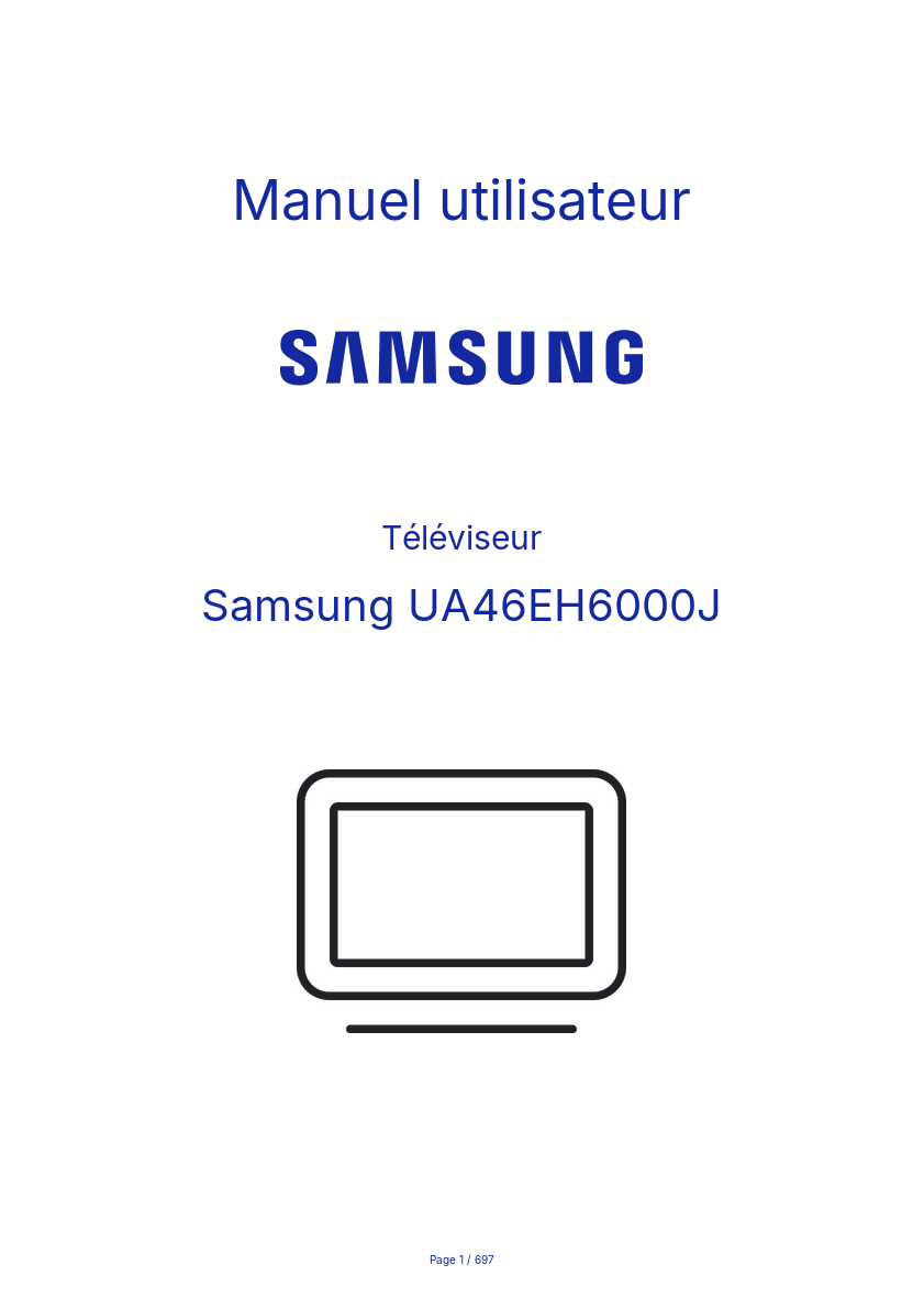 Image de la première page du manuel de l'appareil UA46EH6000J