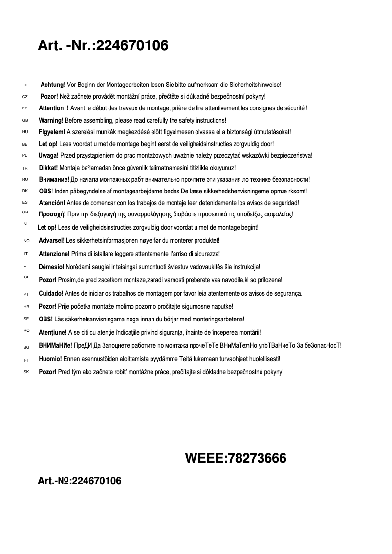 Page 1 de la notice Manuel utilisateur Trio Lighting Juan 224670106