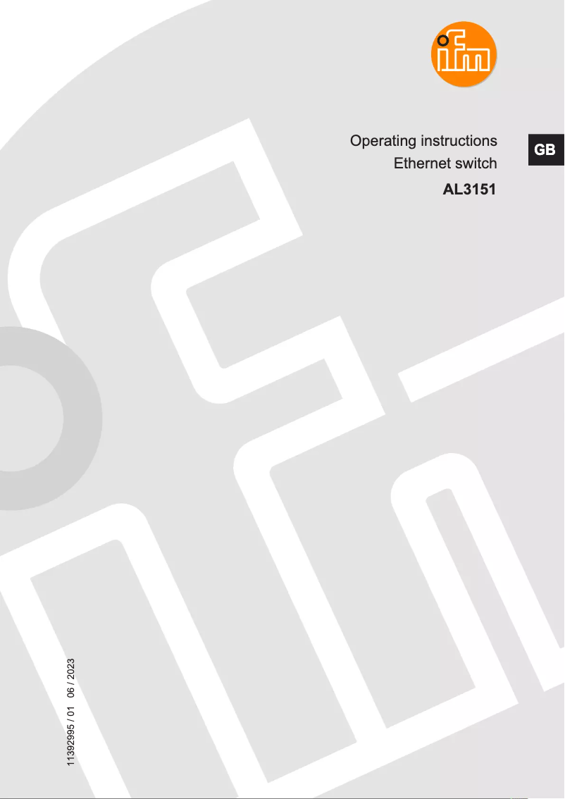 Page n°1 - Manuel utilisateur IFM AL3151