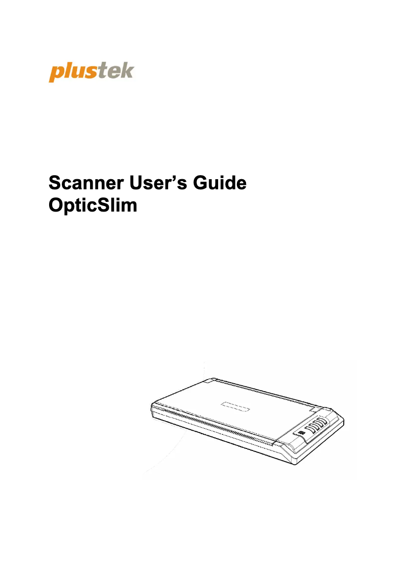 Page 1 de la notice Manuel utilisateur Plustek OpticSlim 2700