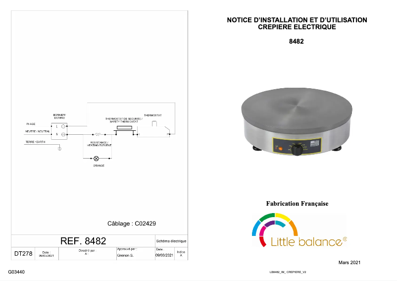 Page 1 de la notice Manuel utilisateur Little Balance 8482