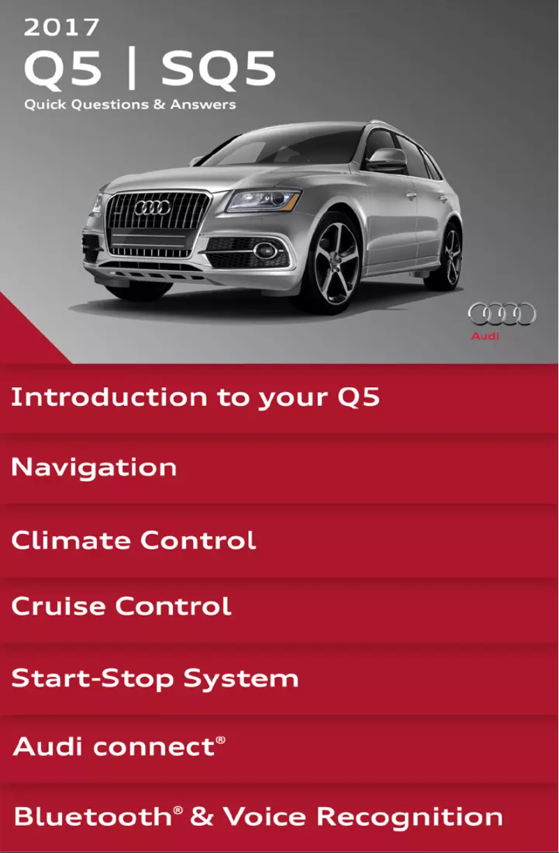 Page 1 de la notice Manuel utilisateur Audi Q5 (2017)