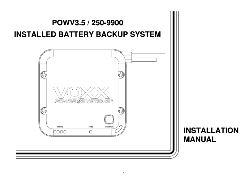 Page 1 de la notice Guide d'installation VOXX POWV3.5