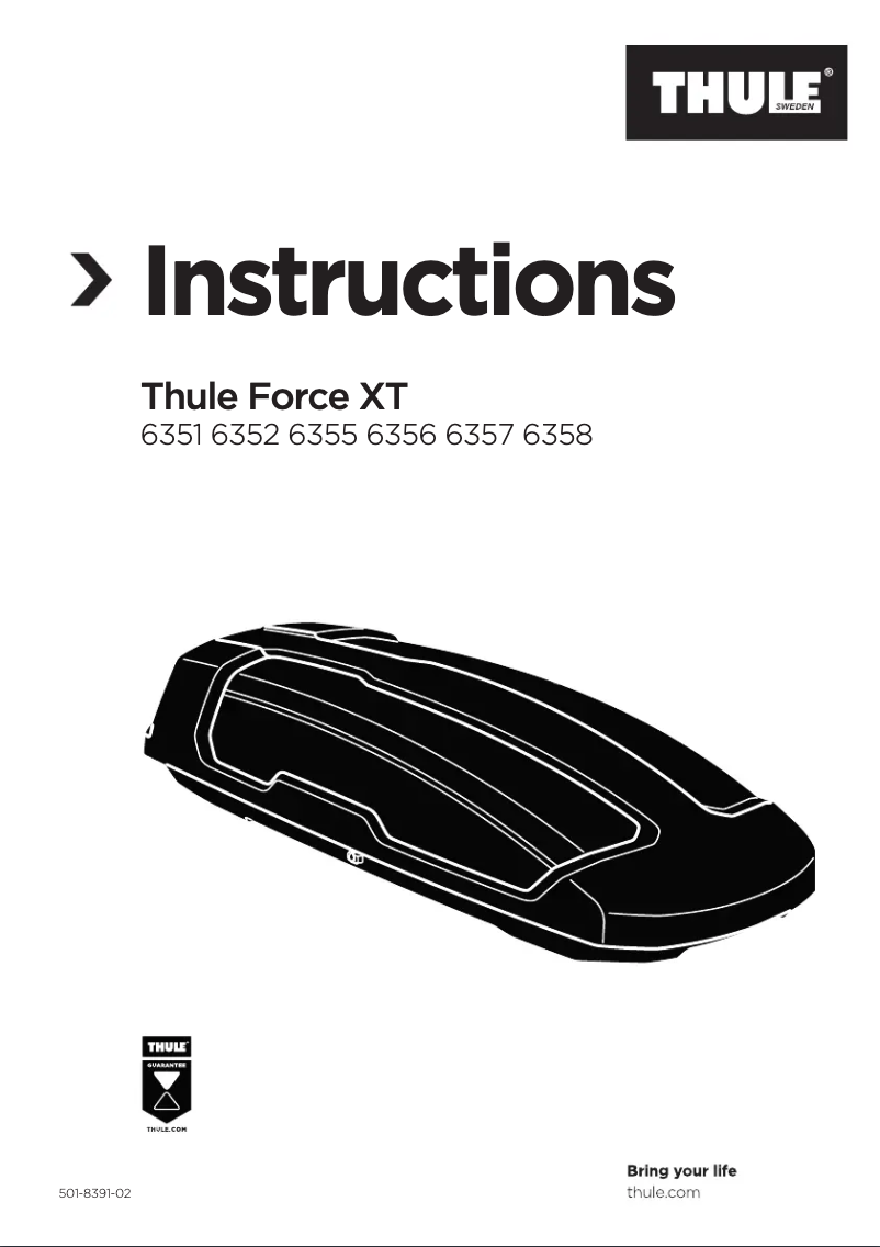 Page 1 de la notice Manuel utilisateur Thule Force XT 6358B