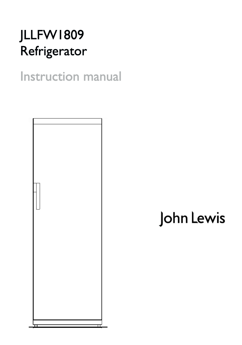 Page 1 de la notice Manuel utilisateur John Lewis JLLFW 1809