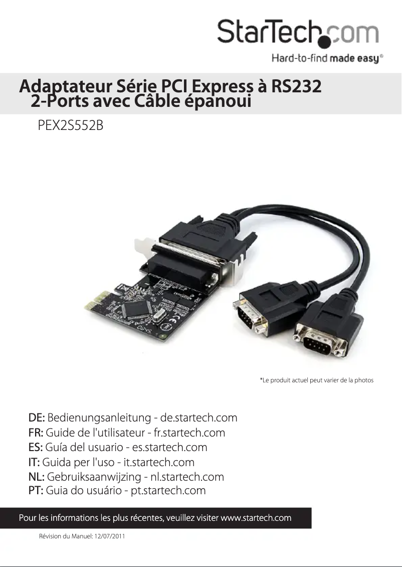 Page n°1 - Manuel utilisateur StarTech.com PEX2S552B