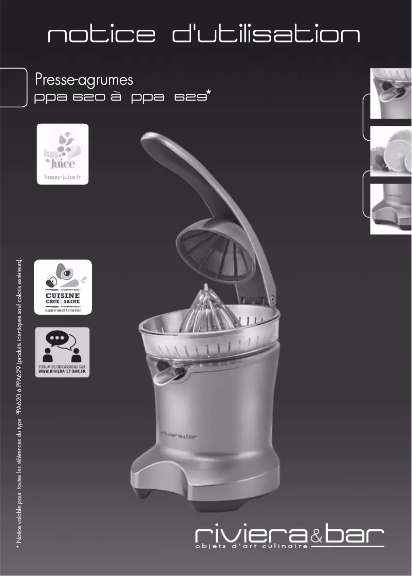 Página 1 del manual Manual de usuario Riviera & Bar PPA 627