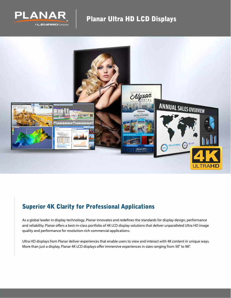 Page 1 de la notice Brochure Planar UltraRes UR7551-MX-Touch