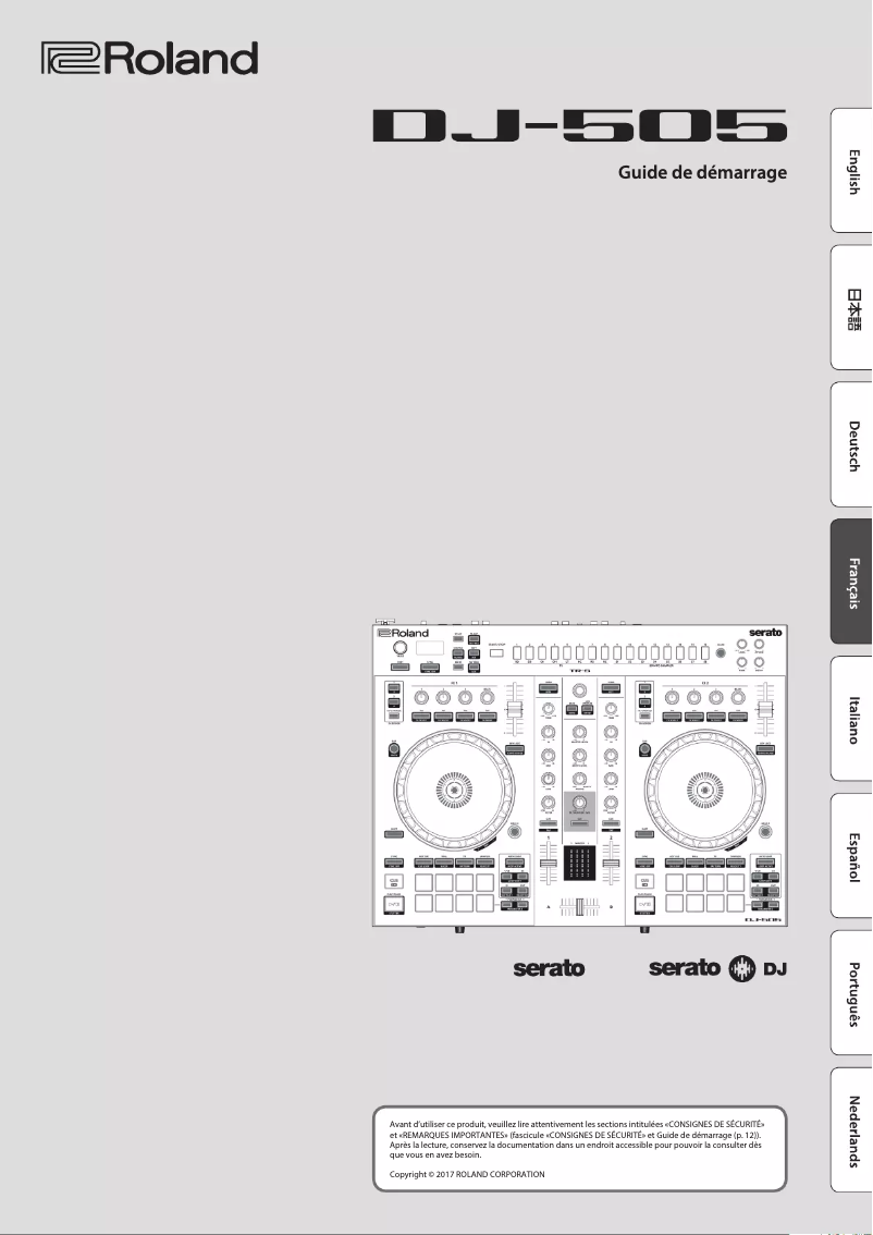 Page n°1 - Guide d'installation Roland DJ-505