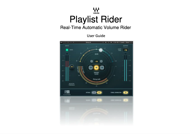 Page 1 de la notice Manuel utilisateur Waves Playlist Rider