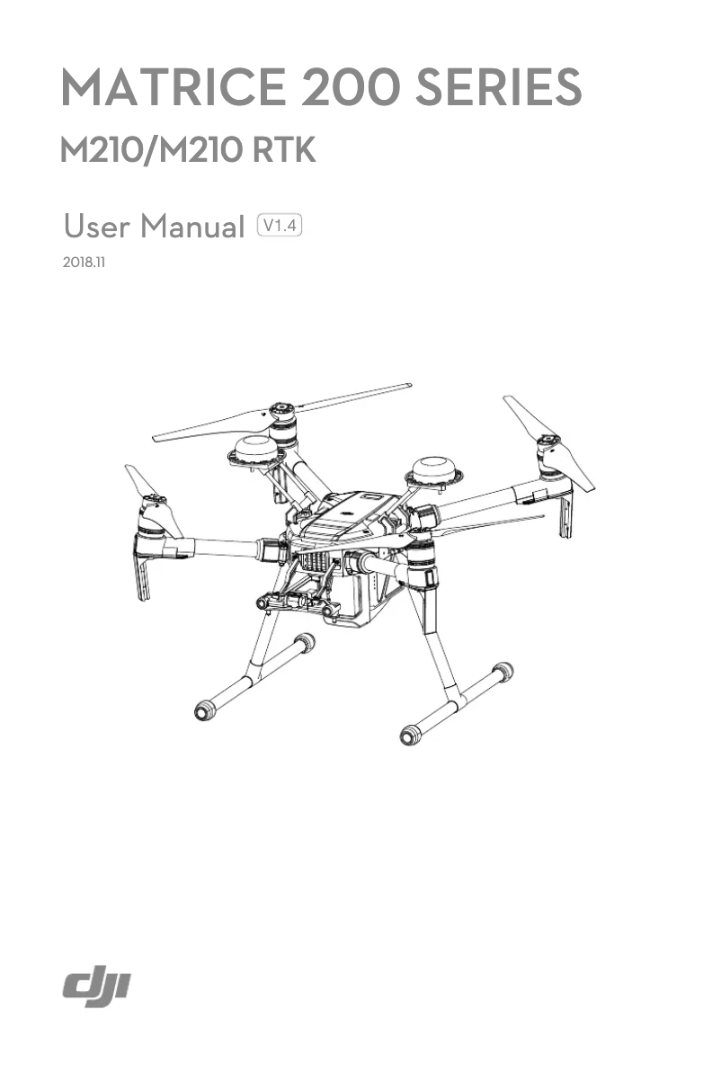 Page n°1 - Manuel utilisateur DJI Matrice 210