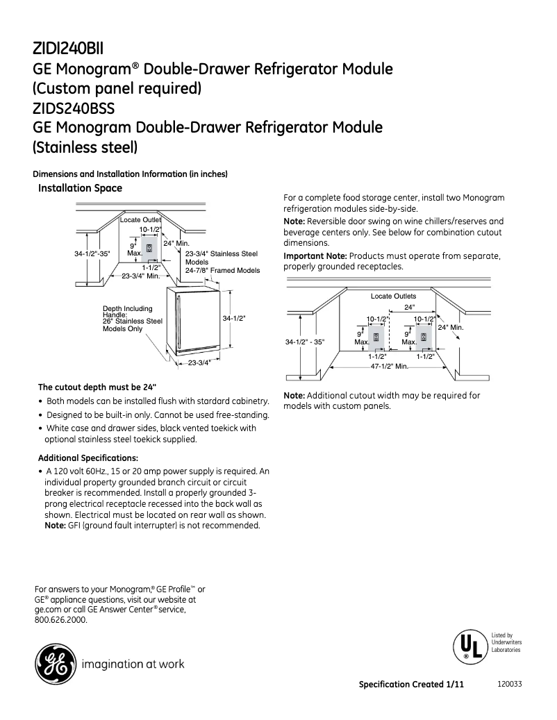 Image de la première page du manuel de l'appareil ZIDI240BII