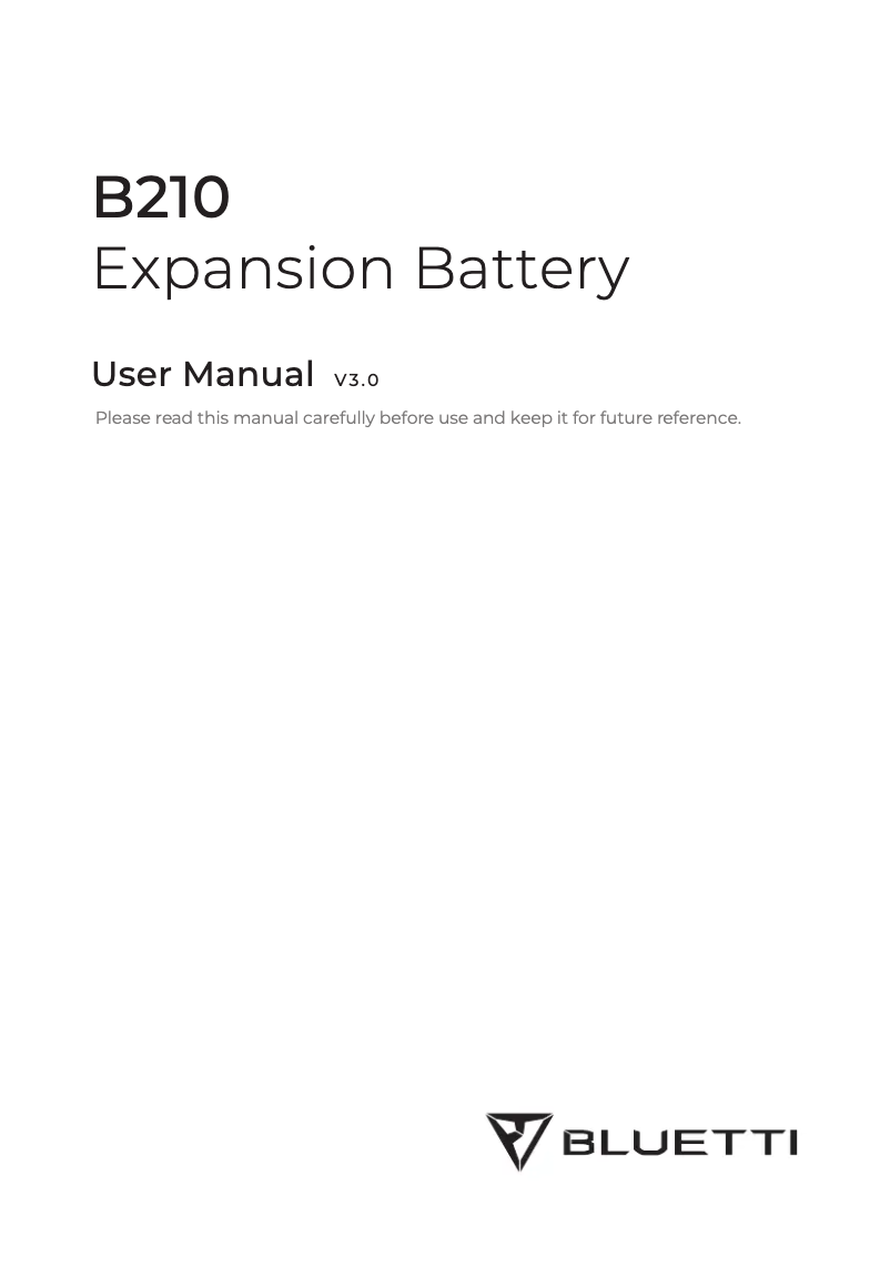 Page n°1 - Manuel utilisateur Bluetti B210