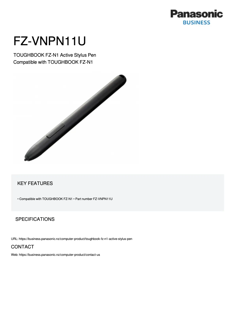 Página 1 del manual Manual de usuario Panasonic FZ-VNPN11U