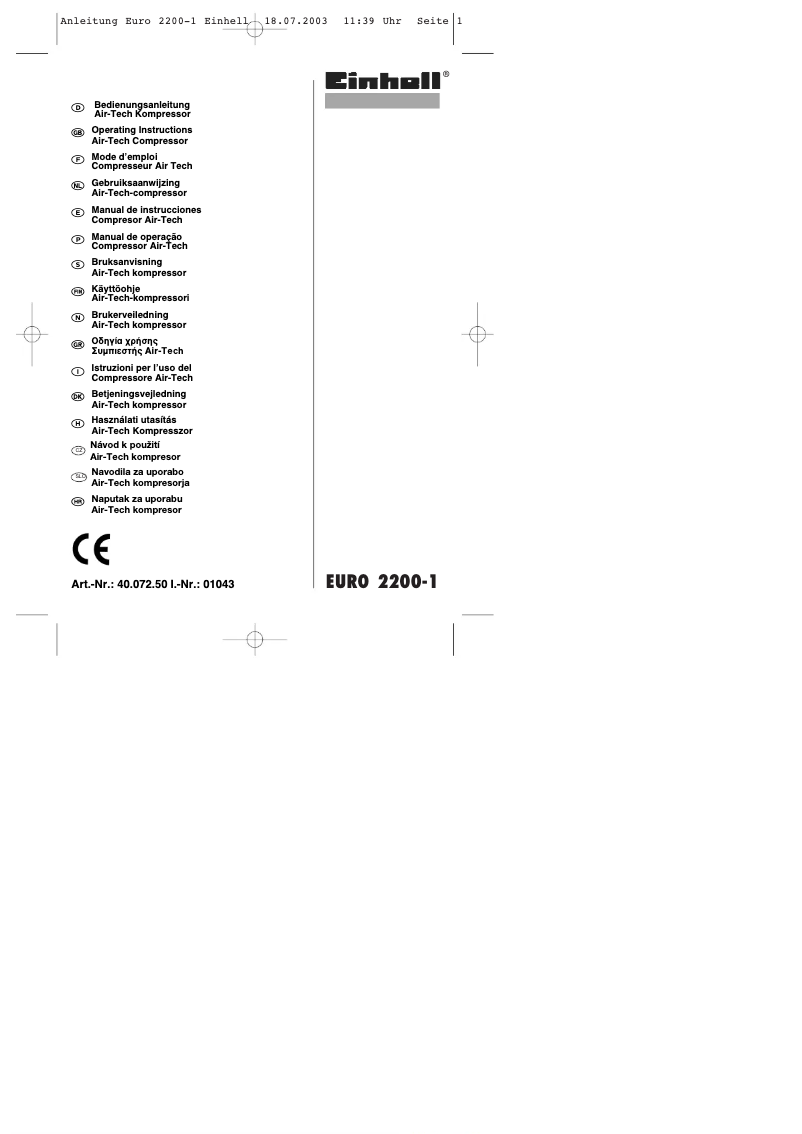 Page n°1 - Manuel utilisateur Global EURO 8/24