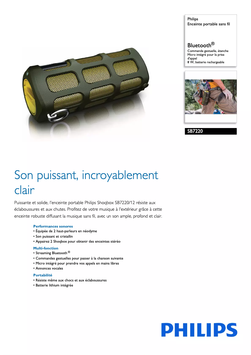 Page n°1 - Fiche technique Philips SB7220