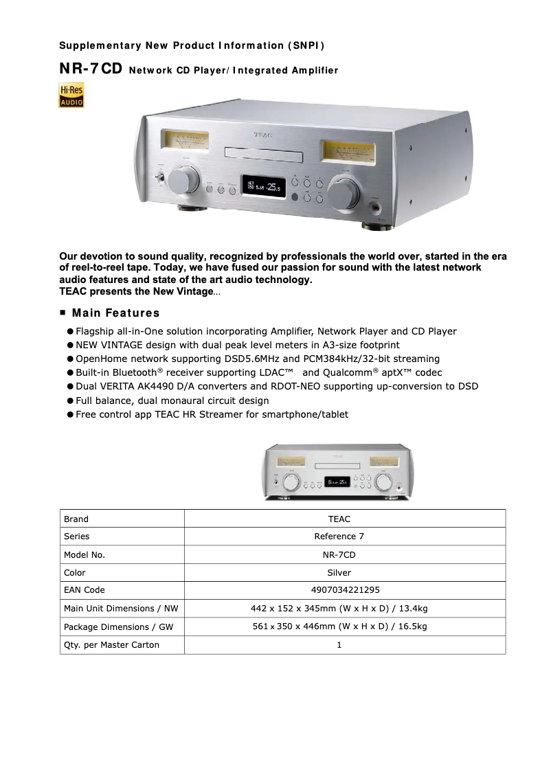 Image de la première page du manuel de l'appareil NR-7CD