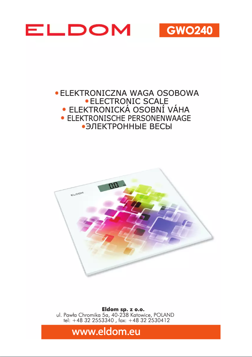 Page 1 de la notice Manuel utilisateur Eldom GWO240