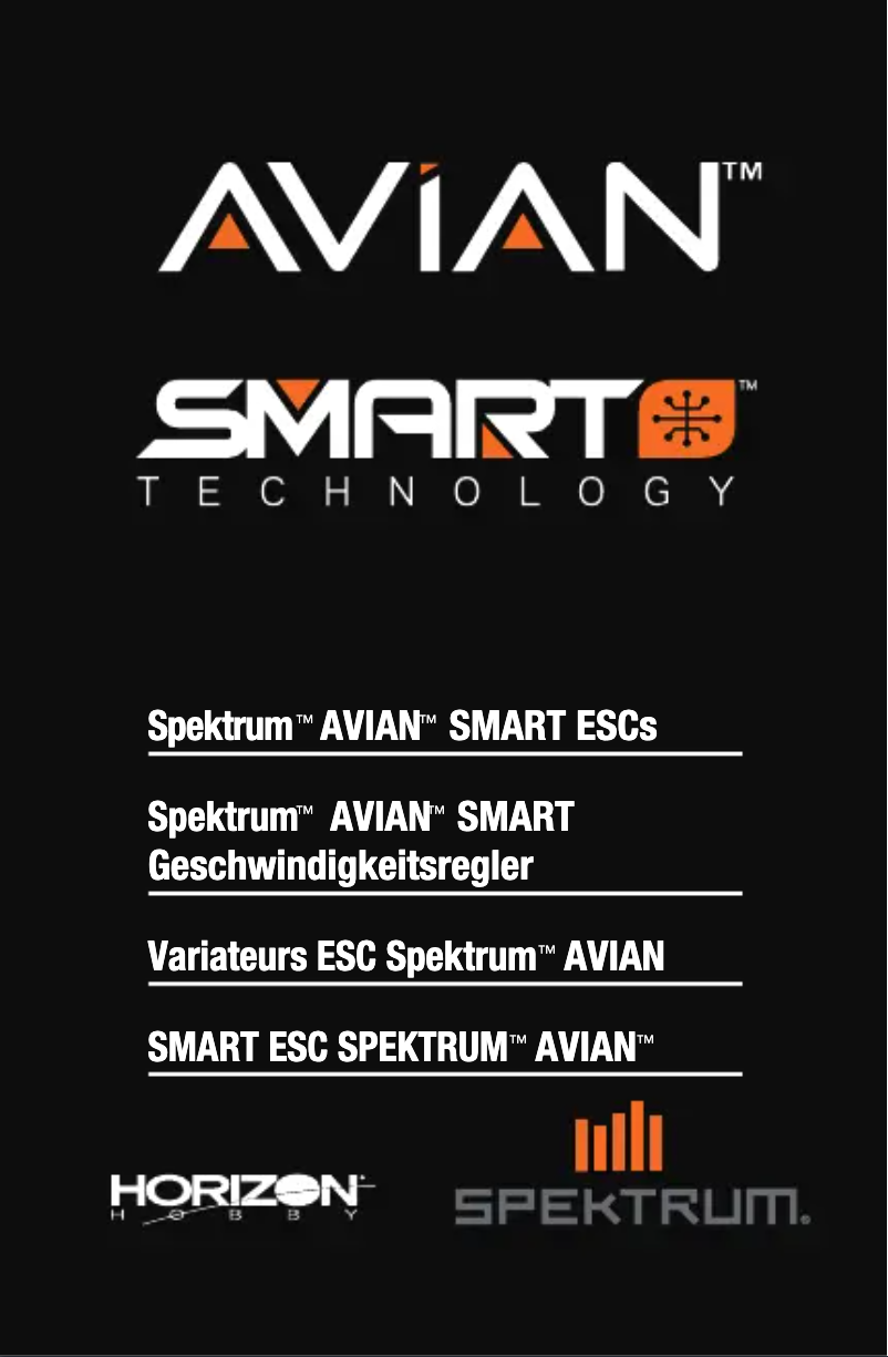 Page n°1 - Manuel utilisateur Spektrum Avian