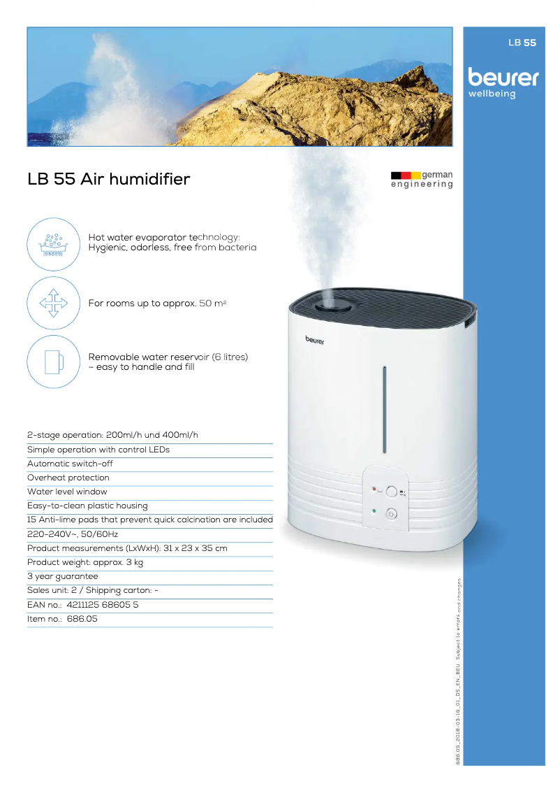 Page n°1 - Fiche technique Beurer LB 55