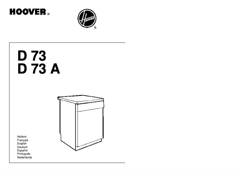 Page 1 de la notice Manuel utilisateur Hoover D 73 A SY