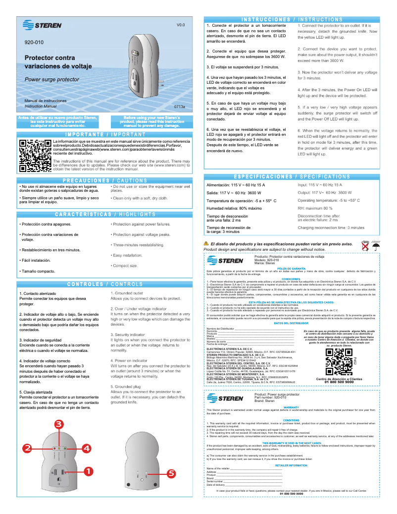 Image de la première page du manuel de l'appareil 920-010