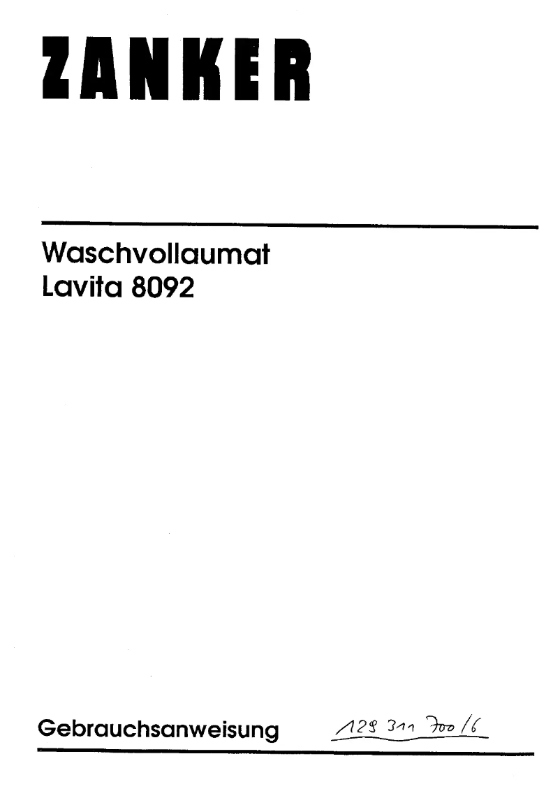 Image de la première page du manuel de l'appareil Lavita 8092