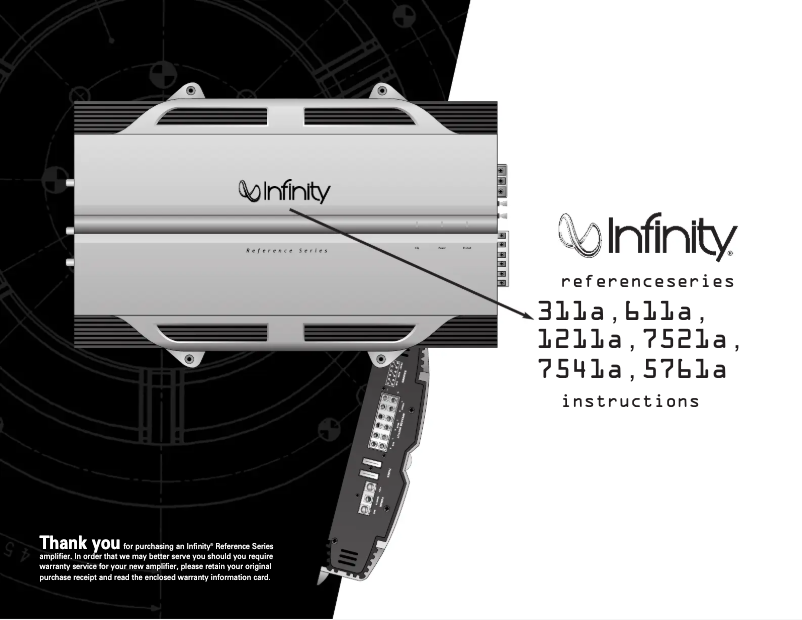 Page 1 de la notice Manuel utilisateur Infinity Reference 7521a