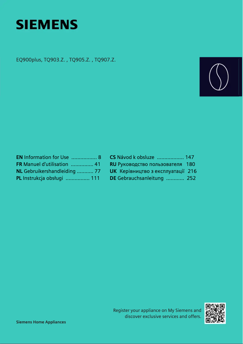 Image de la première page du manuel de l'appareil EQ900 plus TQ905RZ5