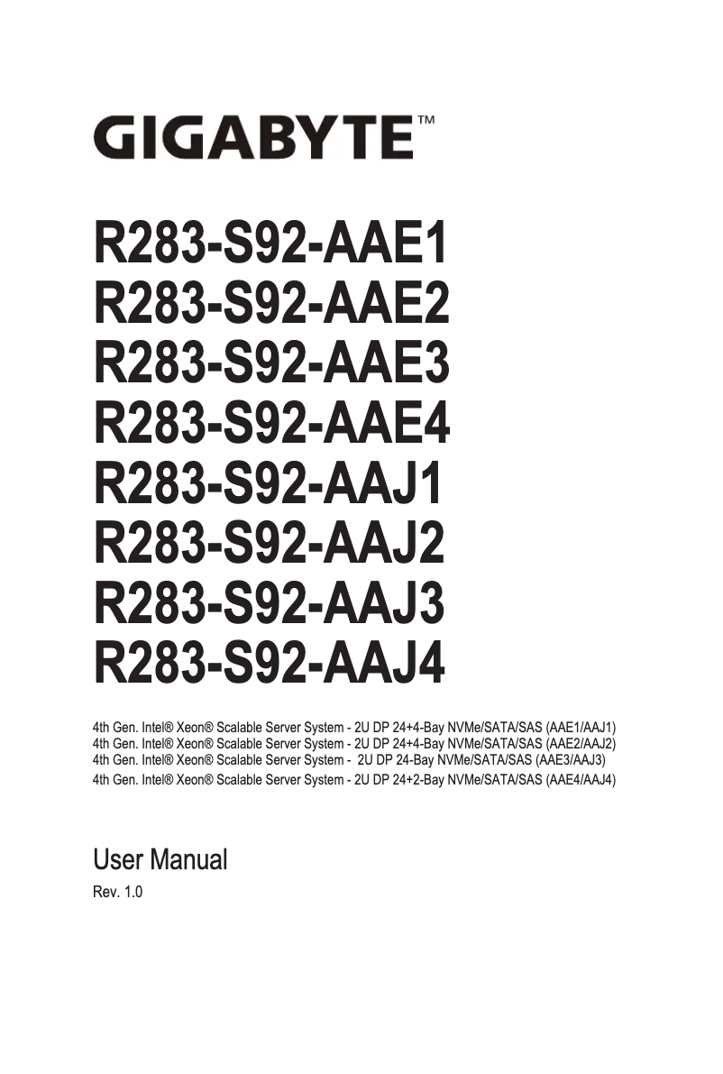 Image de la première page du manuel de l'appareil R283-S92