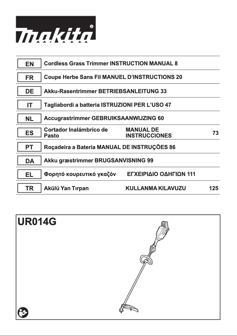 Page 1 de la notice Manuel utilisateur Makita UR014G
