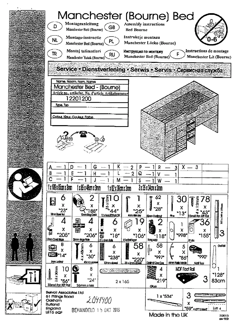 Image de la première page du manuel de l'appareil Manchester