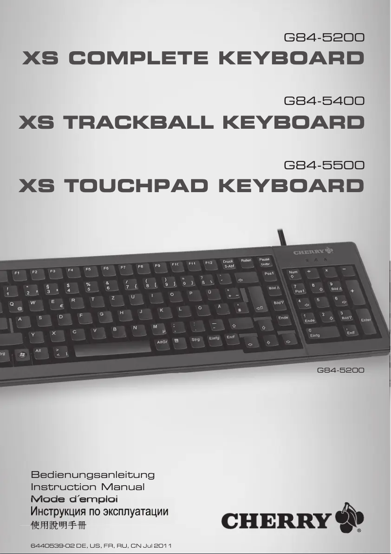 Page 1 de la notice Manuel utilisateur Cherry XS G84-5400