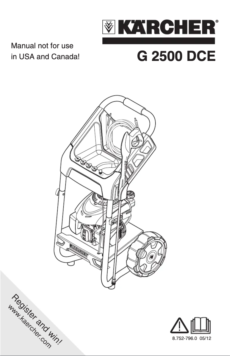 Page n°1 - Manuel utilisateur Kärcher G 2500 DCE