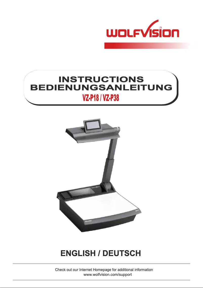 Page 1 de la notice Manuel utilisateur WolfVision VZ-P18