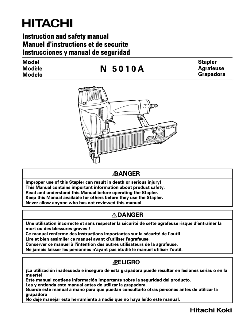 Image de la première page du manuel de l'appareil N5010A