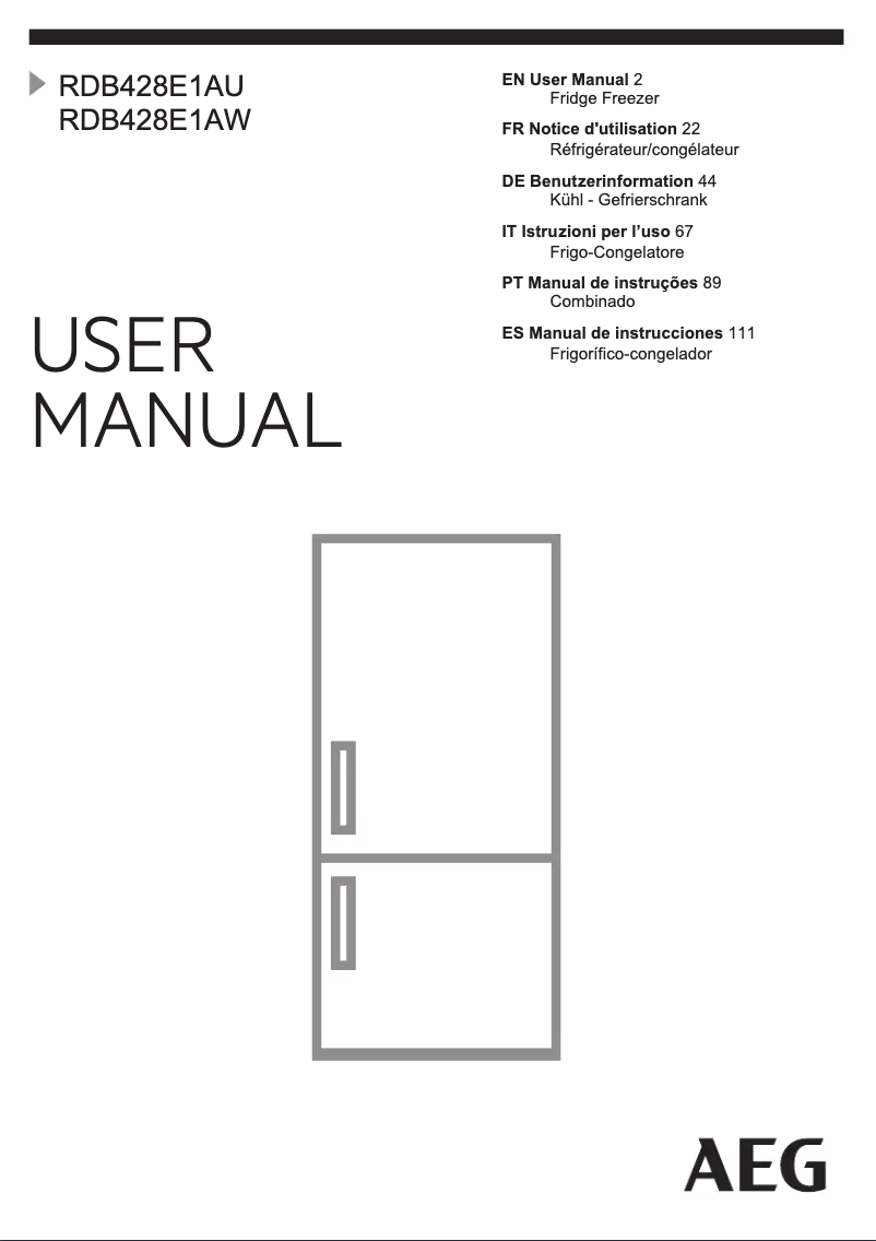 Página 1 del manual Manual de usuario AEG RDB428E1AX