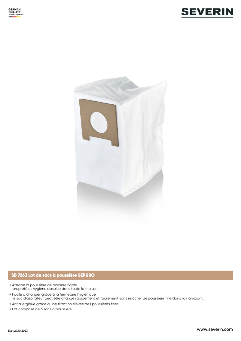 Image de la première page du manuel de l'appareil SB 7263