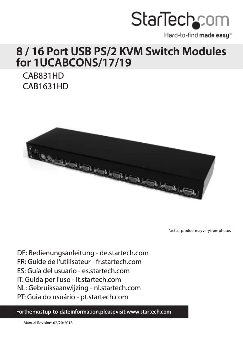 Image de la première page du manuel de l'appareil CAB1631HD