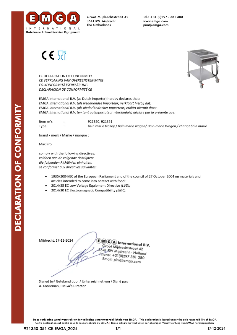 Page 1 de la notice Manuel utilisateur Max Pro 921350