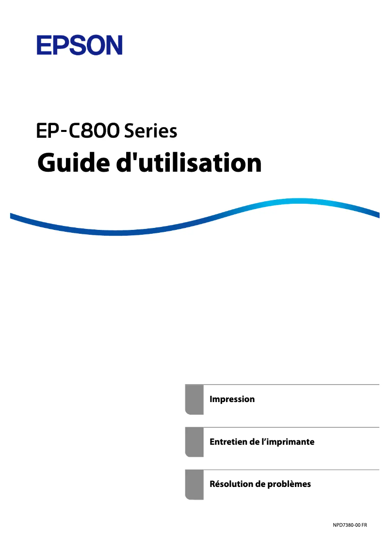 Page n°1 - Manuel utilisateur Epson WorkForce Pro EM-C800R