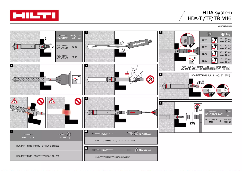 Página 1 del manual Instrucciones / montaje Hilti HDA-TR