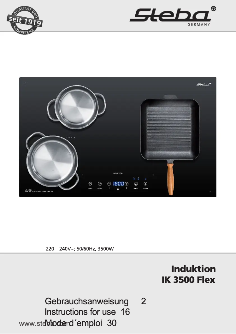 Page 1 of the manual User Manual Steba IK 3500 Flex