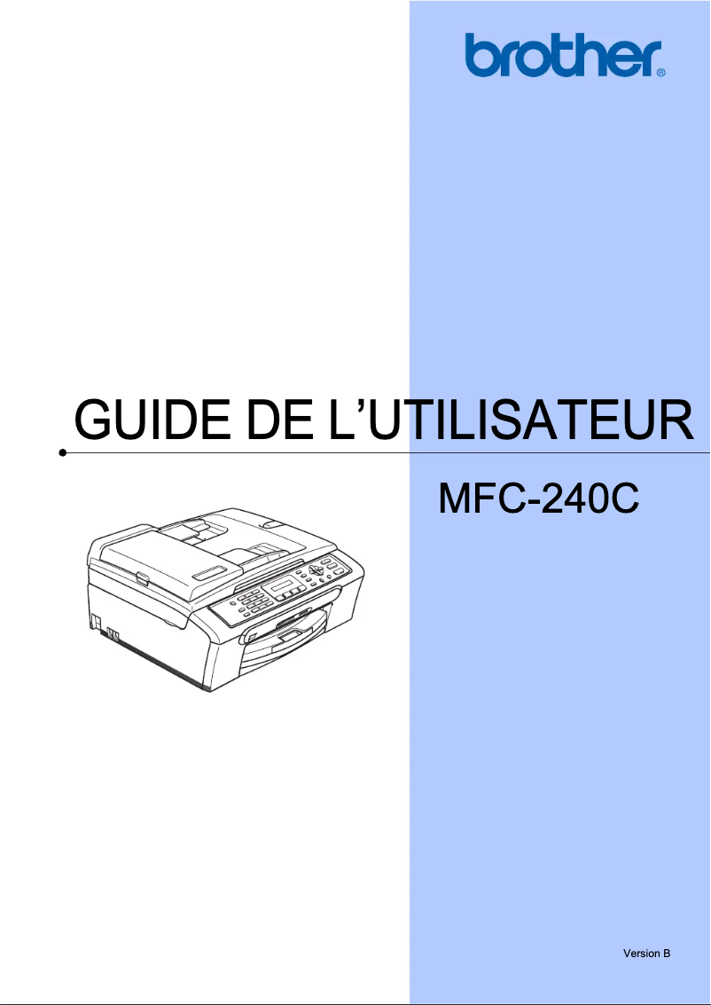 Image de la première page du manuel de l'appareil MFC-240C