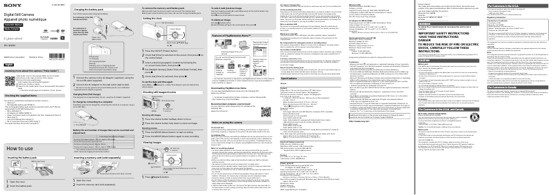 Page 1 de la notice Manuel utilisateur Sony Cybershot DSC-WX220